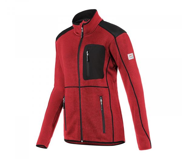 KÜBLER-WEATHER-Strickjacke, mittelrot/schwarz