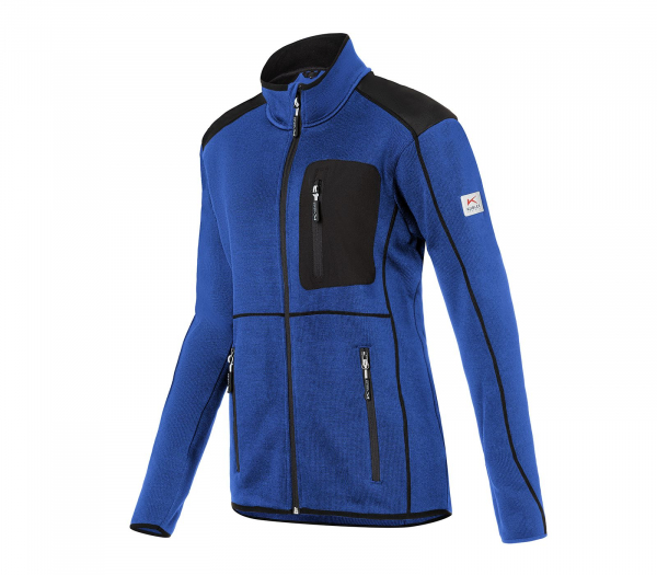 KÜBLER-WEATHER-Strickjacke Damen, kornblau/schwarz