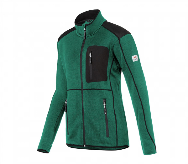 KÜBLER-WEATHER-Strickjacke Damen, moosgrün/schwarz
