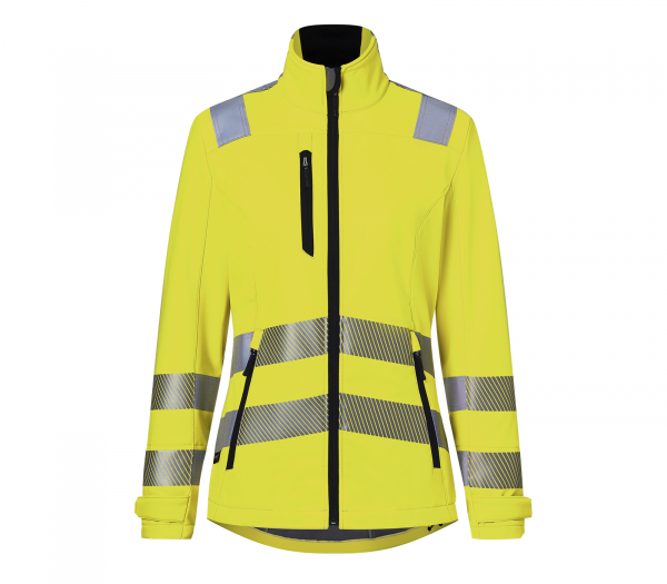 KÜBLER- Damen- Softshelljacke, REFLECTIQ, PSA 2, ca. 310 g/m², warngelb