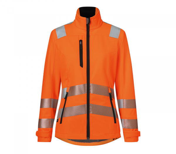 KÜBLER- Damen- Softshelljacke, REFLECTIQ, PSA 2, ca. 310 g/m², warnorange