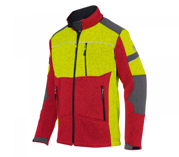 KÜBLER-FOREST-Strickjacke, warngelb/rot