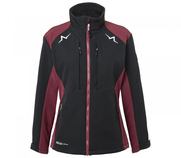 KÜBLER-PULSE Softshell Jacke Damen, 320 g/m², schwarz/bordeaux