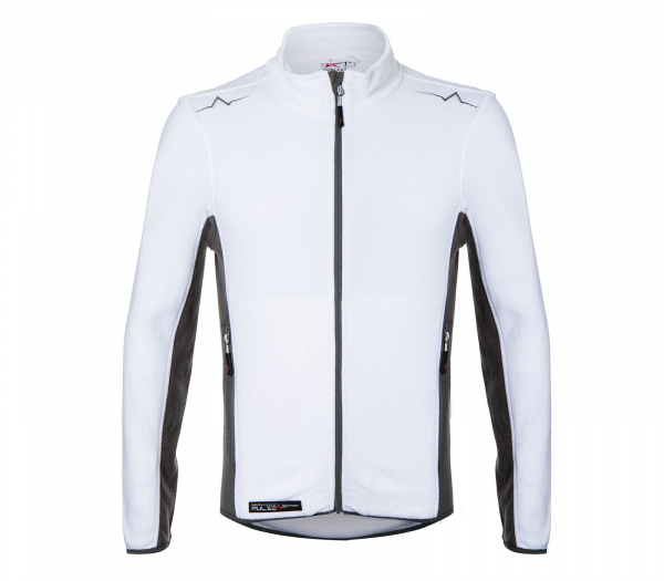 KÜBLER-PULSE Handcraft Fleecejacke Herren, 200 g/m², weiß/anthrazit