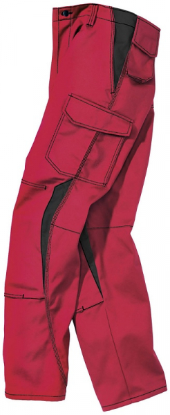 KÜBLER-Workwear, Image-Dress-Arbeits-Berufs-Bund-Hose, ca. 320g/m², mittelrot/schwarz