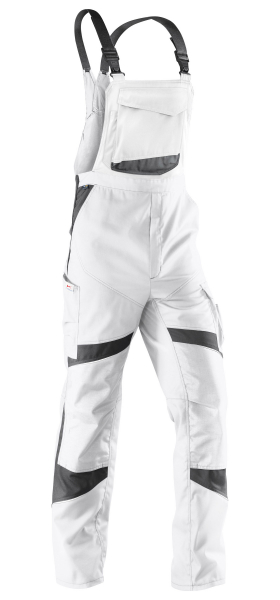 KÜBLER-Workwear, Activiq-Arbeits-Berufs-Latz-Hose, ca. 270g/m², weiß/anthrazit