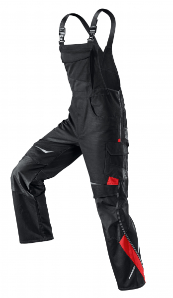 KÜBLER-Workwear, Arbeits-Berufs-Latz-Hose, PULSSCHLAG schwarz/mittelrot