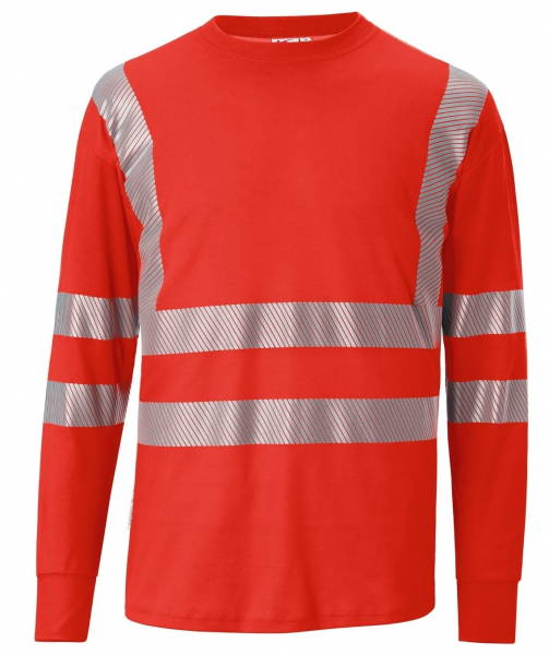 KÜBLER-Warnschutz, REFLECTIQ Langarmshirt, PSA 2, ca.180g/m², warnrot