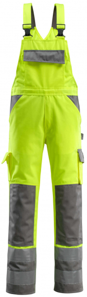 MASCOT-Workwear, Warnschutz-Latzhose, Barras, 82 cm, 310 g/m², gelb/anthrazit