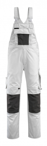 MASCOT-Workwear, Latzhose, Augsburg, 82 cm, 270 g/m², weiß/dunkelanthrazit