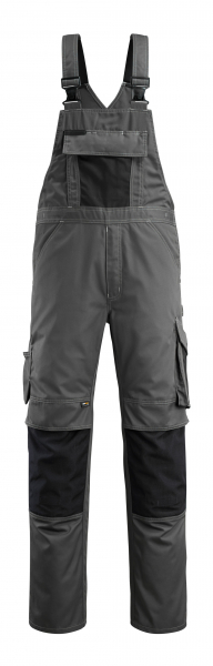 MASCOT-Workwear, Arbeits-Berufs-Latz-Hose, Augsburg, 76 cm, 270 g/m², dunkelanthrazit/schwarz