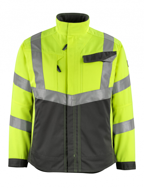 MASCOT-Workwear, Warnschutz-Jacke, Oxford, 290 g/m², gelb/dunkelanthrazit