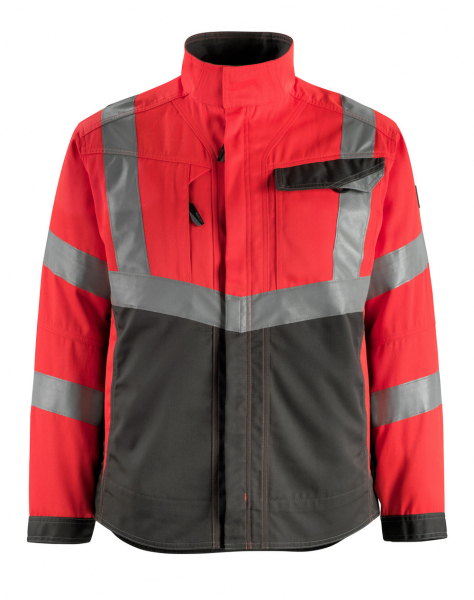 MASCOT-Workwear, Warnschutz-Jacke, Oxford, 290 g/m², rot/dunkelanthrazit