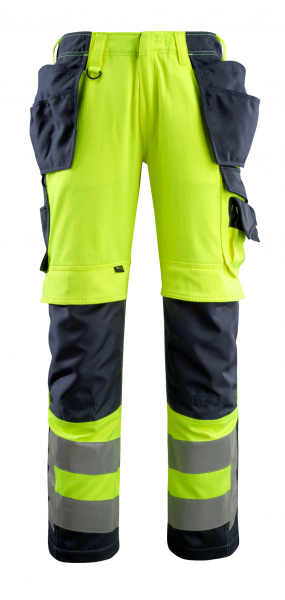 MASCOT-Workwear, Warnschutz-Bundhose, Wigan, 90 cm, 290 g/m², gelb/schwarzblau