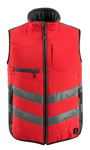 MASCOT-Workwear, Warnschutz-Thermoweste, Grimsby, 115 g/m², rot/dunkelanthrazit