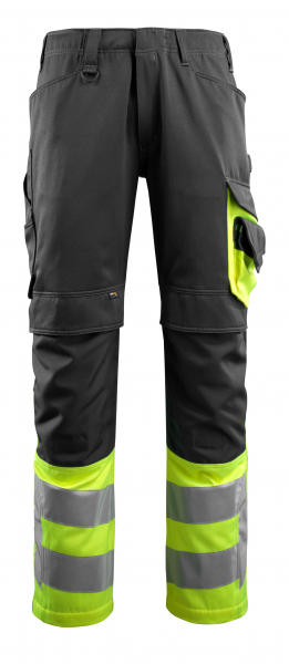 MASCOT-Workwear, Warnschutz-Bundhose, Leeds, 76 cm, 290 g/m², schwarz/gelb