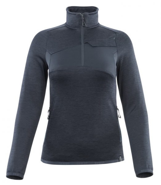 MASCOT-Workwear, Kälteschutz, Damen-Fleecepullover mit kurzem Reißverschluss, 260 g/m², schwarzblau