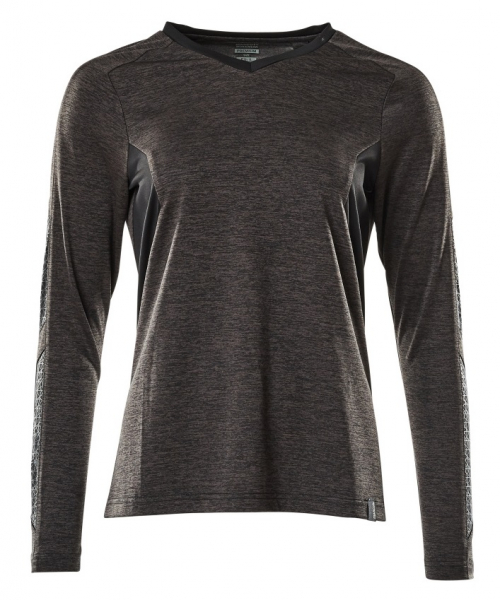 MASCOT-Worker-Shirts, Damen-T-Shirt, langarm, 230 g/m², dunkelanthrazit/schwarz