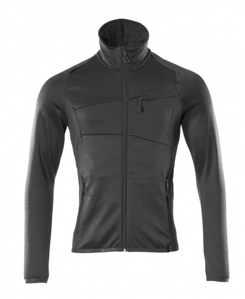 MASCOT-Fleecepullover mit Reißverschluss, ACCELERATE, schwarz