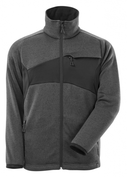 MASCOT-Workwear, Kälteschutz, Strickpullover mit Reißverschluss, 300 g/m², dunkelanthrazit/schwarz
