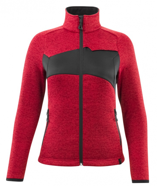 MASCOT-Damen Strickpullover mit Reißverschluss, ACCELERATE, 300 g/m², verkehrsrot/schwarz