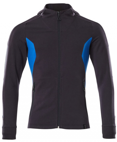MASCOT-Worker-Shirts, Kapuzensweatshirt mit Reißverschluss, 310 g/m², schwarzblau/azurblau