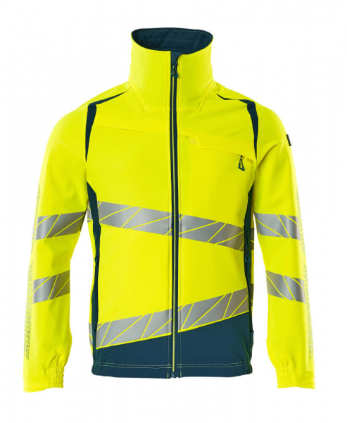 MASCOT-Warnschutz-Jacke, ULTIMATE STRETCH, warngelb/dunkelpetroleum
