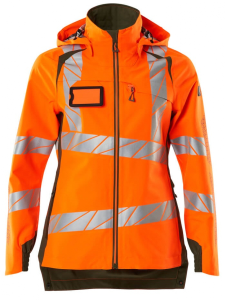MASCOT-Workwear, Warnschutz-Damen Hard Shell Jacke, ACCELERATE SAFE, warnorange/moosgrün