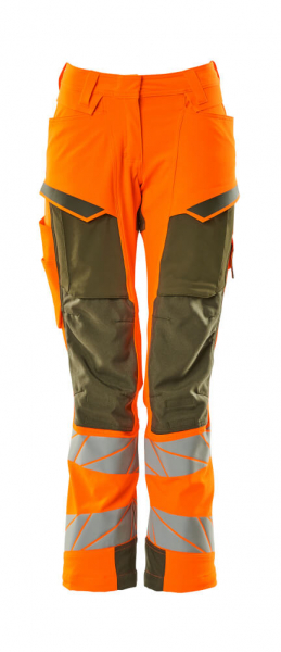 MASCOT-Warnschutz-Damen Bundhose, DIAMOND, 82 cm, warnorange/moosgrün