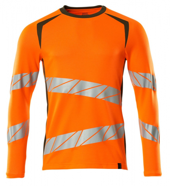 MASCOT-Workwear, Warnschutz-Langarm-Shirt, ACCELERATE SAFE, warnorange/moosgrün