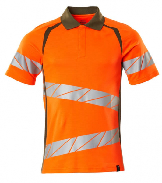 MASCOT-Workwear, Warnschutz-Polo-Shirt, ACCELERATE SAFE, warnorange/moosgrün