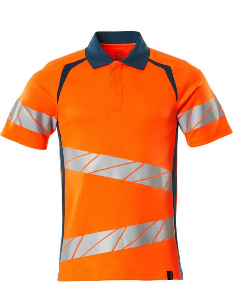MASCOT-Workwear, Warnschutz-Polo-Shirt, ACCELERATE SAFE, warnorange/dunkelpetroleum