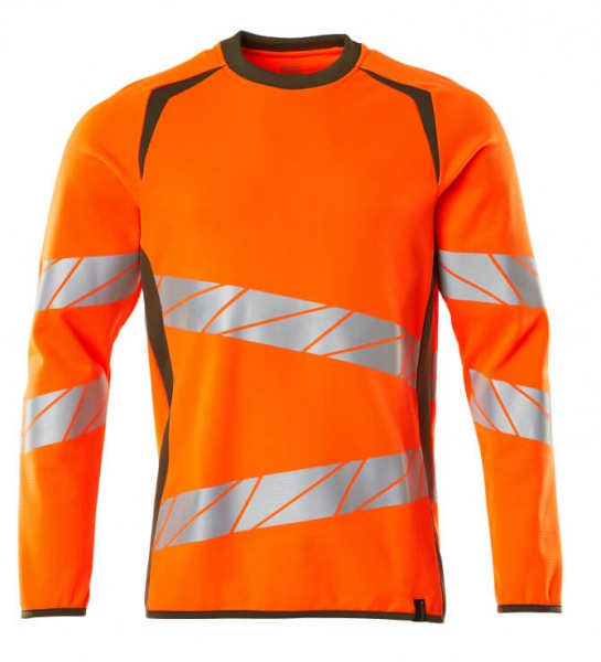 MASCOT-Workwear, Warnschutz-Sweatshirt, ACCELERATE SAFE, warnorange/moosgrün
