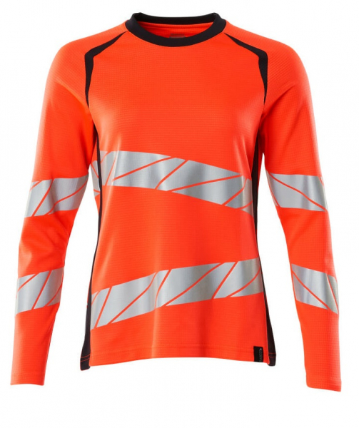 MASCOT-Workwear, Warnschutz-Damen Langarm-Shirt, ACCELERATE SAFE, warnrot/schwarzblau