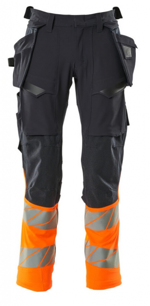 MASCOT-Workwear, Warnschutz-Bundhose, ACCELERATE SAFE, 76 cm, schwarzblau/warnorange