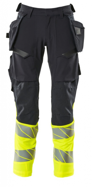 MASCOT-Workwear, Warnschutz-Bundhose, ACCELERATE SAFE, 82 cm, schwarzblau/warngelb