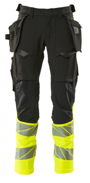 MASCOT-Workwear, Warnschutz-Bundhose, ACCELERATE SAFE, 90 cm, schwarz/warngelb