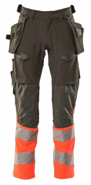 MASCOT-Workwear, Warnschutz-Bundhose, ACCELERATE SAFE, 90 cm, dunkelanthrazit/warnrot