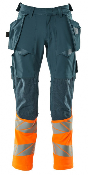 MASCOT-Workwear, Warnschutz-Bundhose, ACCELERATE SAFE, 82 cm, dunkelpetroleum/warnorange