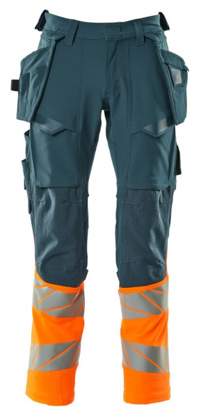 MASCOT-Workwear, Warnschutz-Bundhose, ACCELERATE SAFE, 90 cm, dunkelpetroleum/warnorange