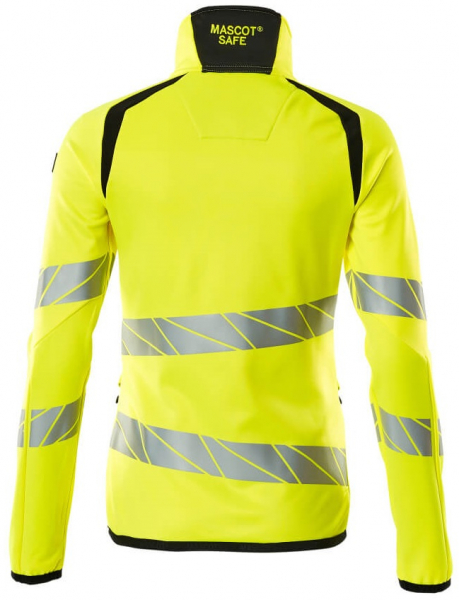 MASCOT-Workwear, Warnschutz-Damen Fleece-Pullover, ACCELERATE SAFE, warngelb/schwarz
