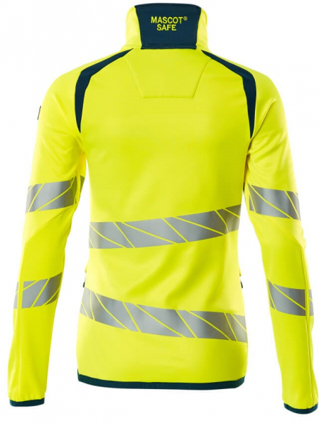 MASCOT-Workwear, Warnschutz-Damen Fleece-Pullover, ACCELERATE SAFE, warngelb/dunkelpetroleum