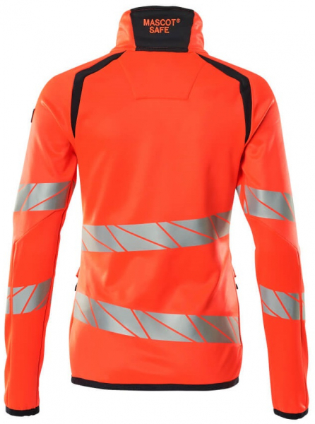 MASCOT-Workwear, Warnschutz-Damen Fleece-Pullover, ACCELERATE SAFE, warnrot/schwarzblau