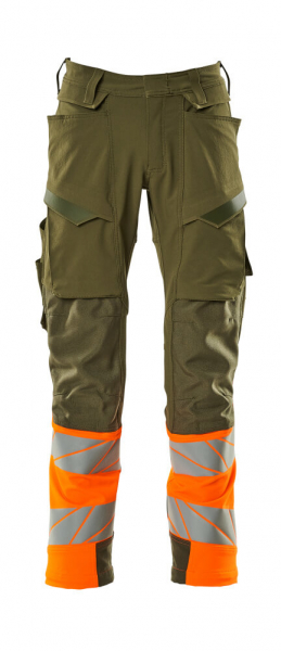 MASCOT-Warnschutz-Bundhose, ULTIMATE STRETCH, 82 cm, moosgrün/warnorange