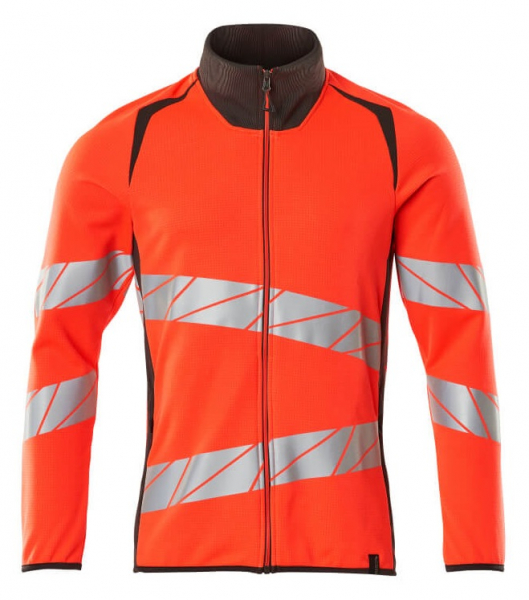 MASCOT-Workwear, Warnschutz-Sweatshirt mit Reißverschluss, ACCELERATE SAFE, warnrot/dunkelanthrazit