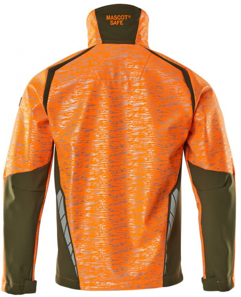 MASCOT-Workwear, Warnschutz-Softshell Jacke, ACCELERATE SAFE, high vis orange/moosgrün