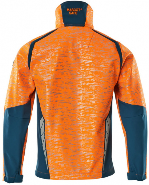 MASCOT-Workwear, Warnschutz-Softshell Jacke, ACCELERATE SAFE, high vis orange/dunkelpetroleum