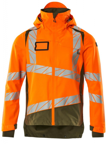 MASCOT-Workwear, Warnschutz-Hard Shell Jacke, ACCELERATE SAFE, high vis orange/moosgrün