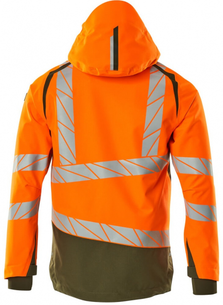 MASCOT-Workwear, Warnschutz-Hard Shell Jacke, ACCELERATE SAFE, high vis orange/moosgrün