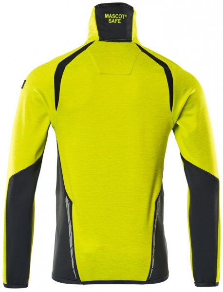 MASCOT-Workwear, Warnschutz-Fleece-Pullover, ACCELERATE SAFE, high vis gelb/schwarzblau